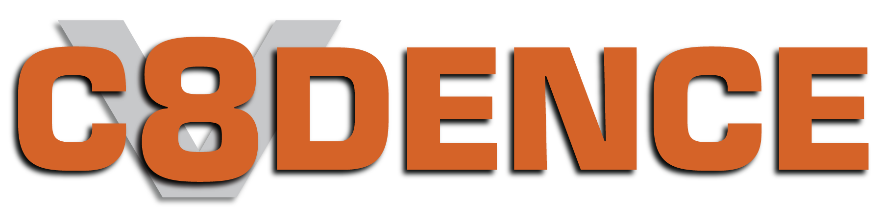 C8DENCE Logo (Hex: #D56328, #C7C8CA)