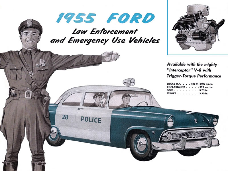 Magazine Ad: 1955 Ford Law Enforcement Vehicles