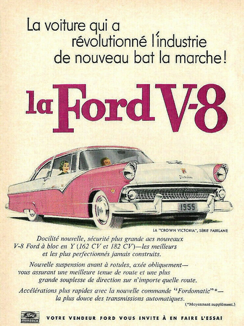 Magazine Ad (French): la Ford V-8